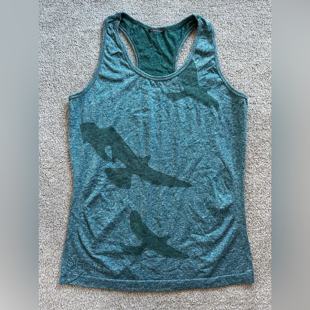 Oiselle Wings Out Tank, size L Teal